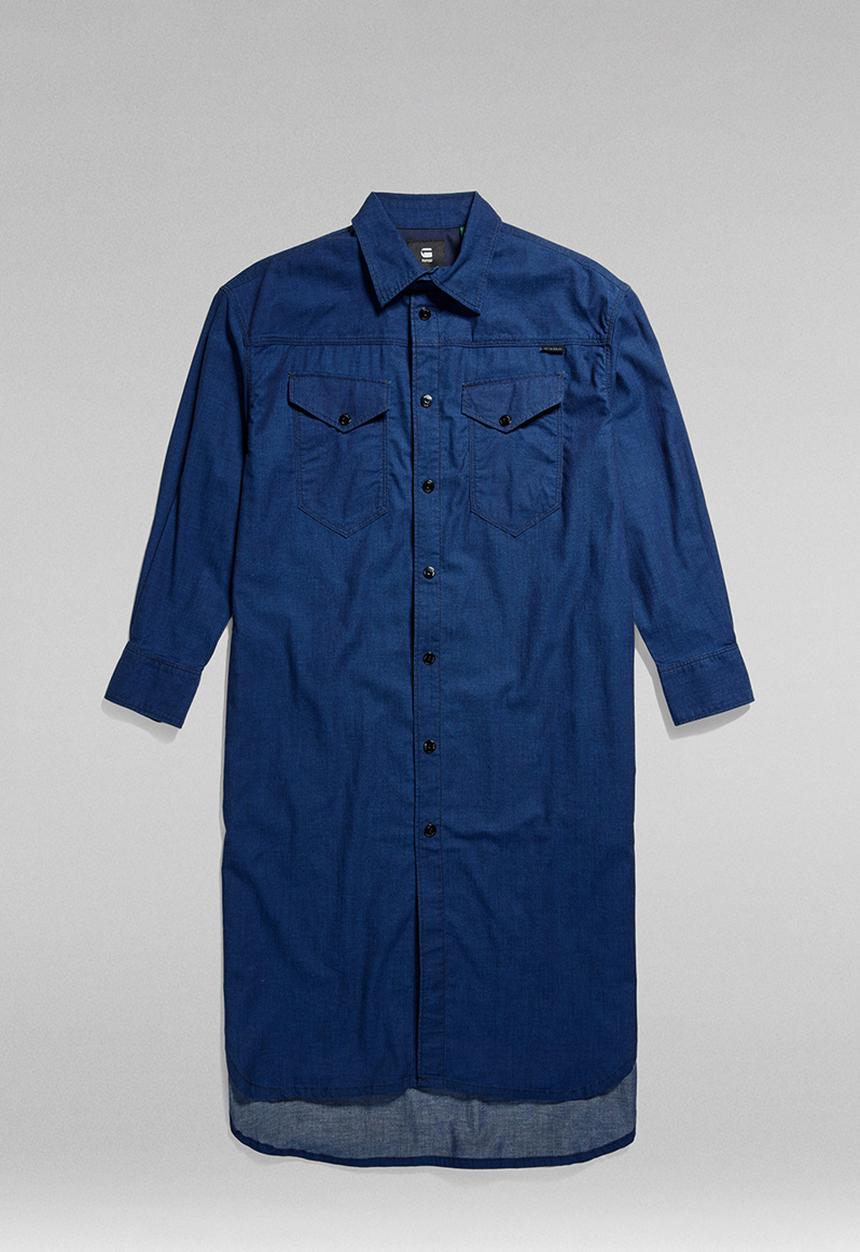 G-STAR - Long Western Shirt Dress EV Wmn - Rinsed