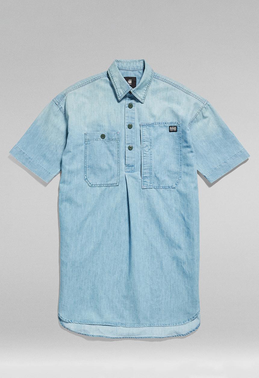 G-STAR - Denim Shirt Dress Wmn - Sun faded cadet blue