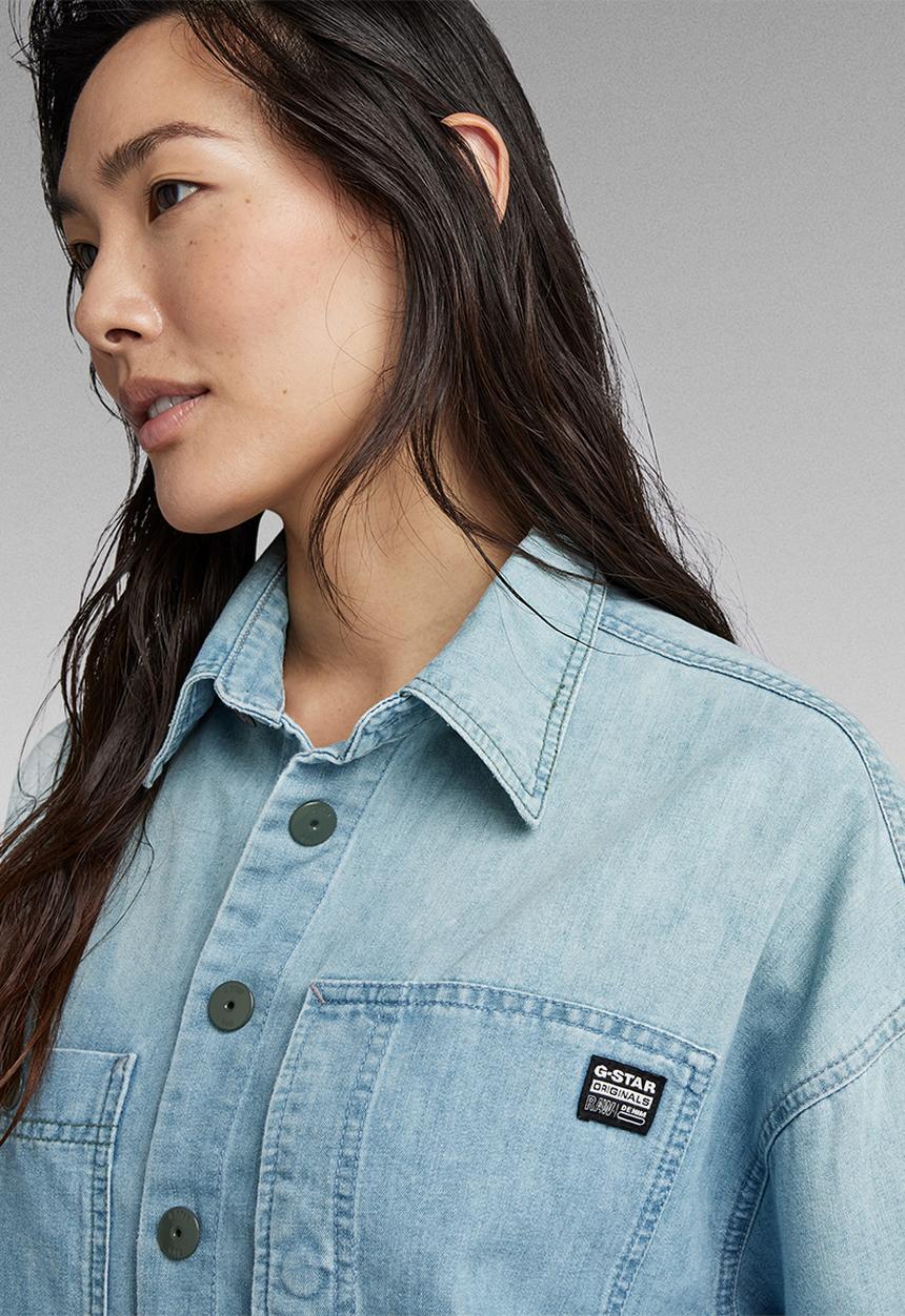 G-STAR - Denim Shirt Dress Wmn - Sun faded cadet blue