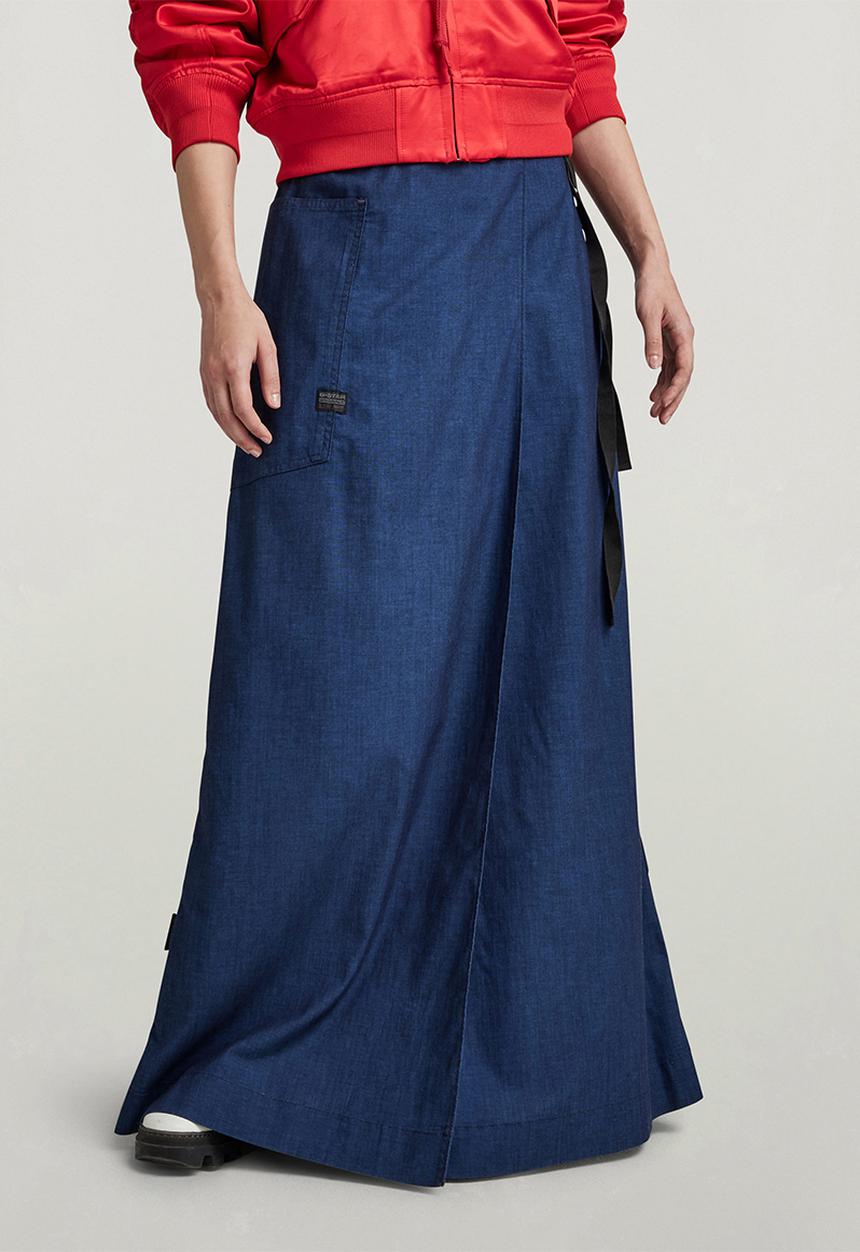 G-STAR - A-Line Long Wrap Skirt Wmn - Rinsed
