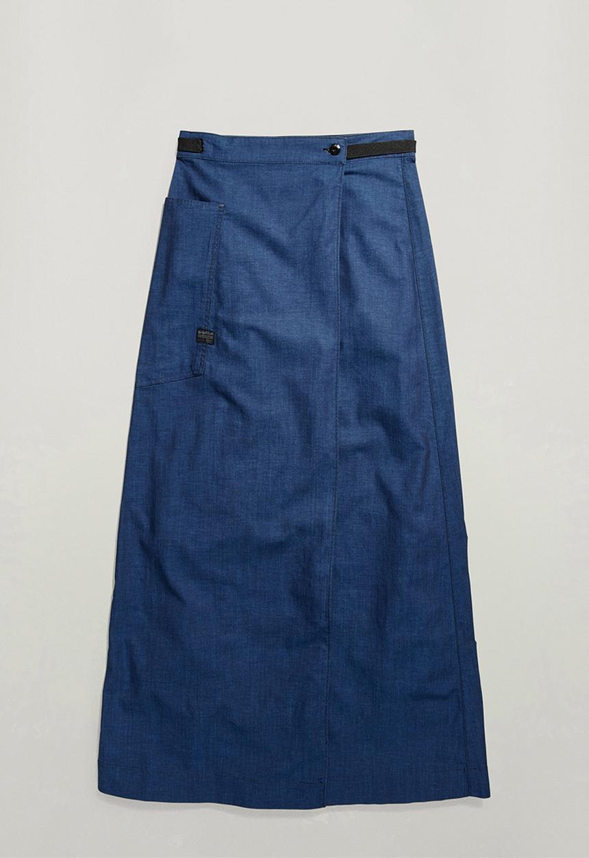 G-STAR - A-Line Long Wrap Skirt Wmn - Rinsed