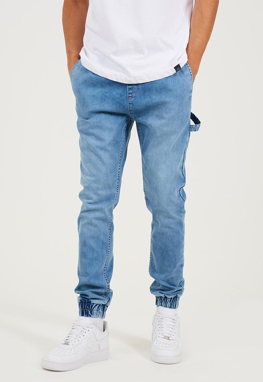 Brave Soul - Cuffed Carpenter Denim Jean - Light Blue Regular Length