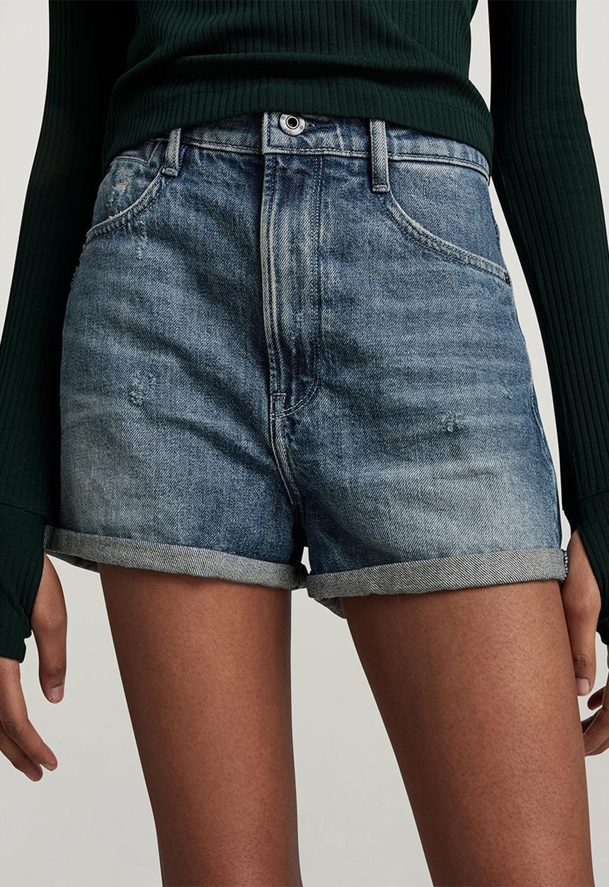 G-STAR - Tedie Ultra High Short Wmn - Sun Faded Ice Fog Destroyed