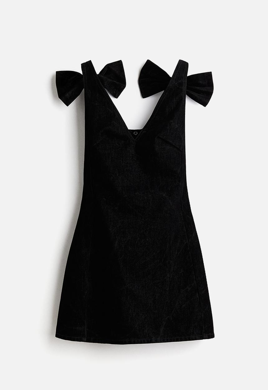 H&M - H&M Studio: Bow-detail mini dress - black