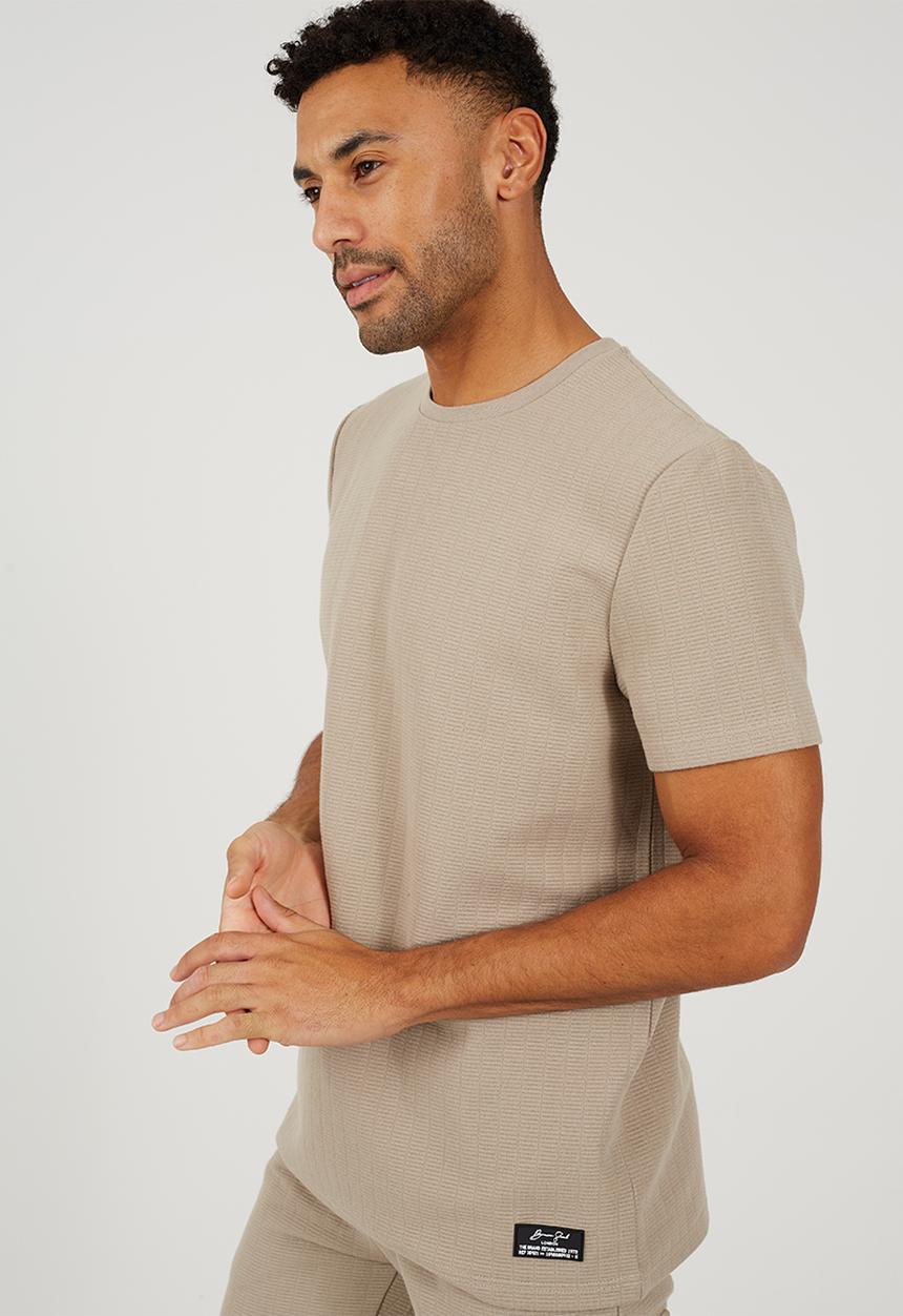 Brave Soul - Crew Neck T-shirt  - Light Sand