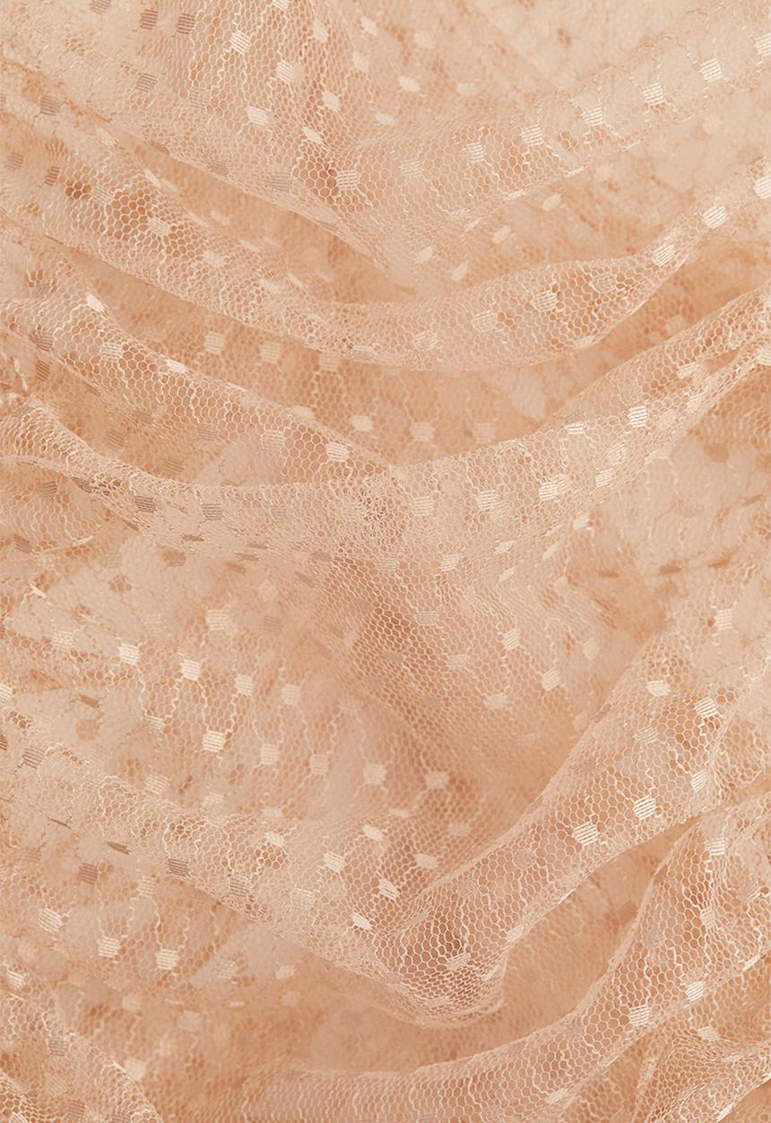 H&M - H&M Studio: Embroidered mesh top - beige