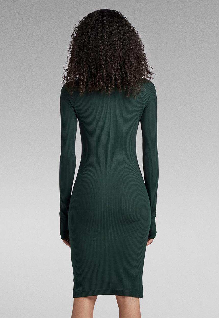 G-STAR - Rib Slim Dress Wmn - Laub