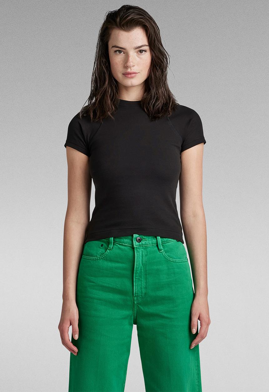 G-STAR - Cropped Ultra Slim Top Wmn - Dk Black