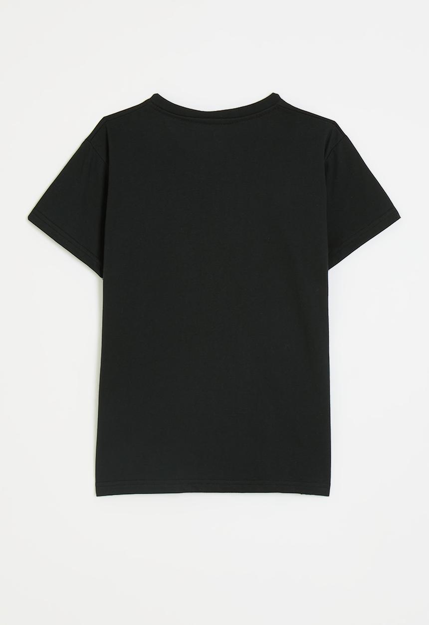 Pop Candy - Slogan print crew neck tee - black/good vibes only