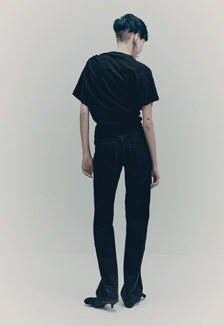 H&M - H&M Studio: Draped T-shirt - black