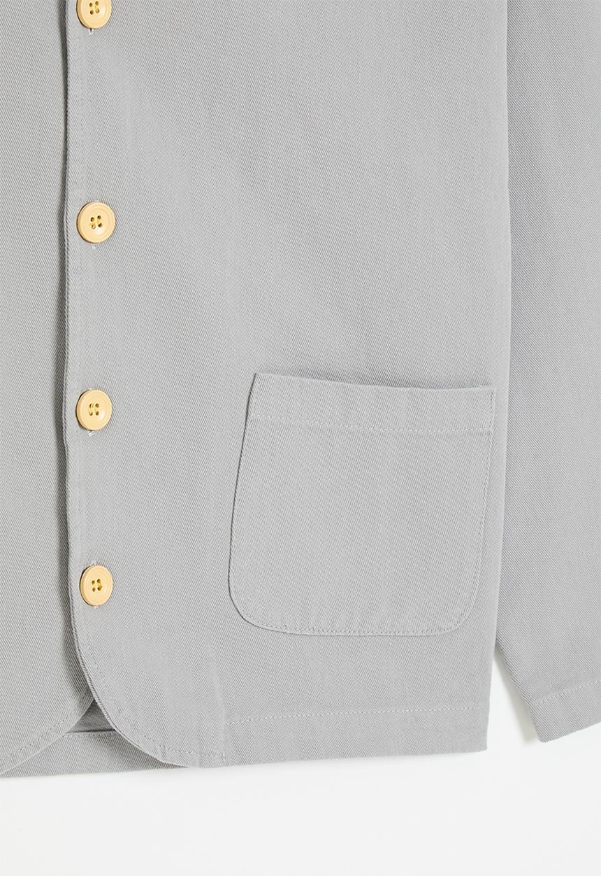 Pop Candy - Curved hem button down co-ord top - grey