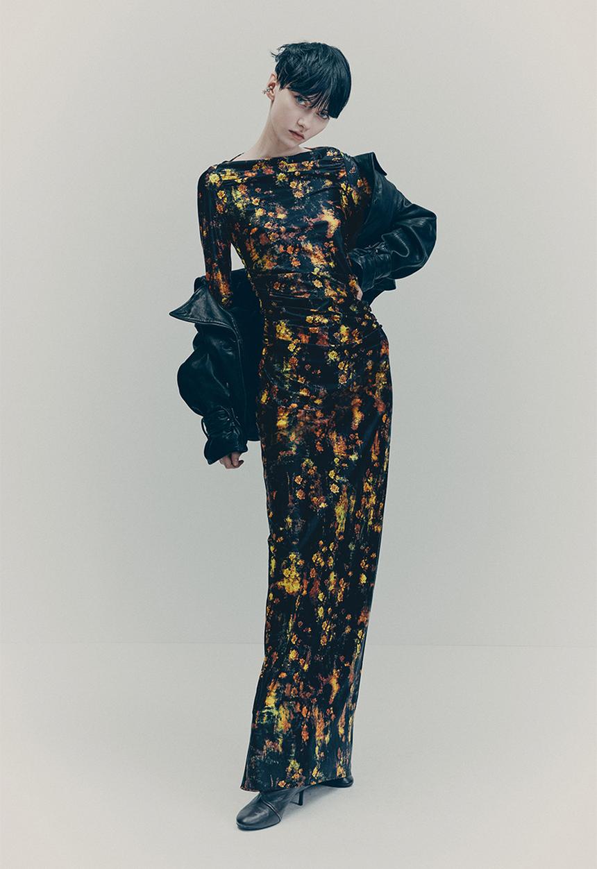 H&M - H&M Studio: Printed dress - black/floral 