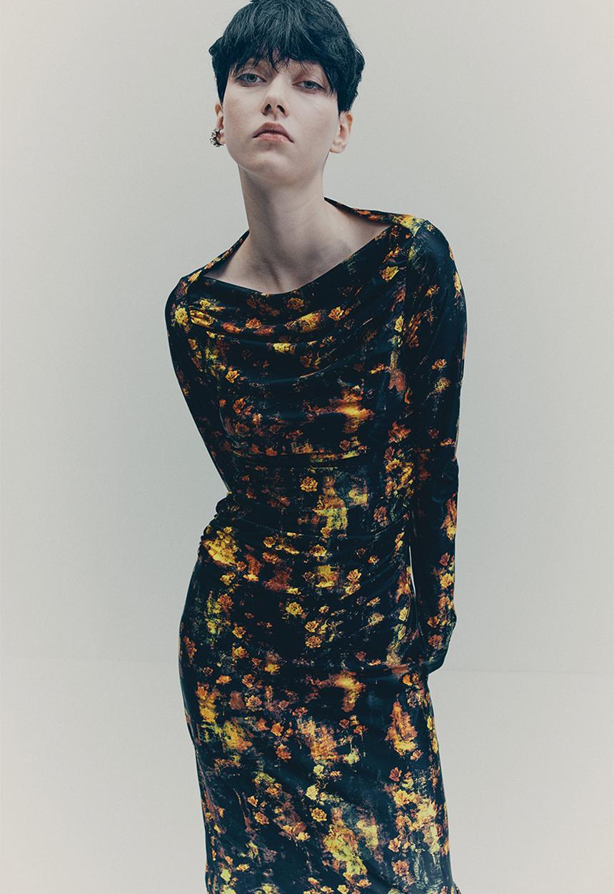 H&M - H&M Studio: Printed dress - black/floral 