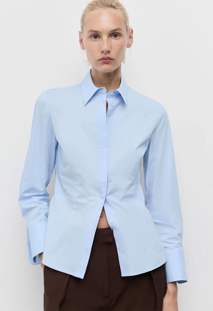 MANGO - Plus size Shirt Sofia - Mid-Blue