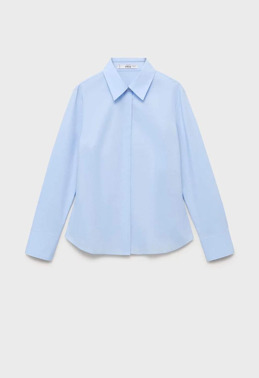 MANGO - Plus size Shirt Sofia - Mid-Blue