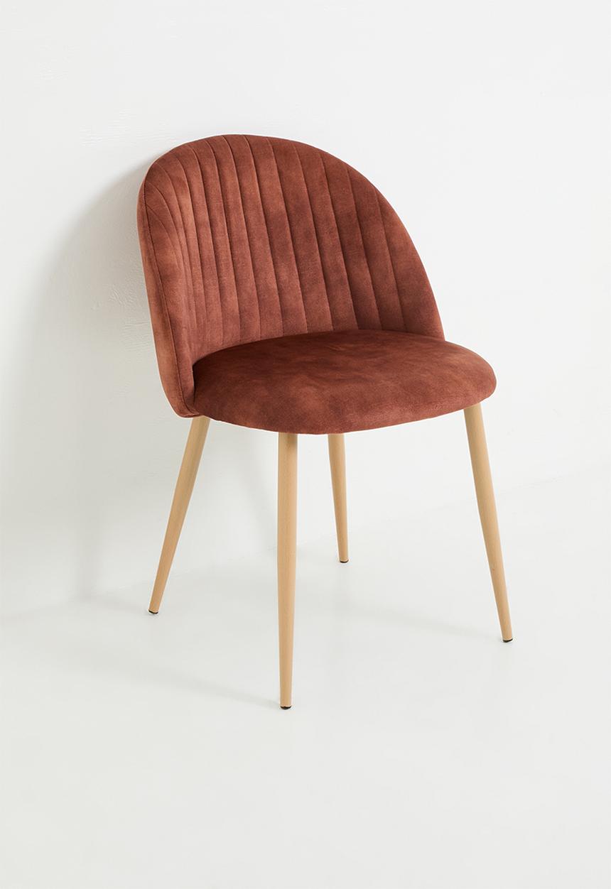 Sixth Floor - Pluto velvet dining set of 2 - rust & natural
