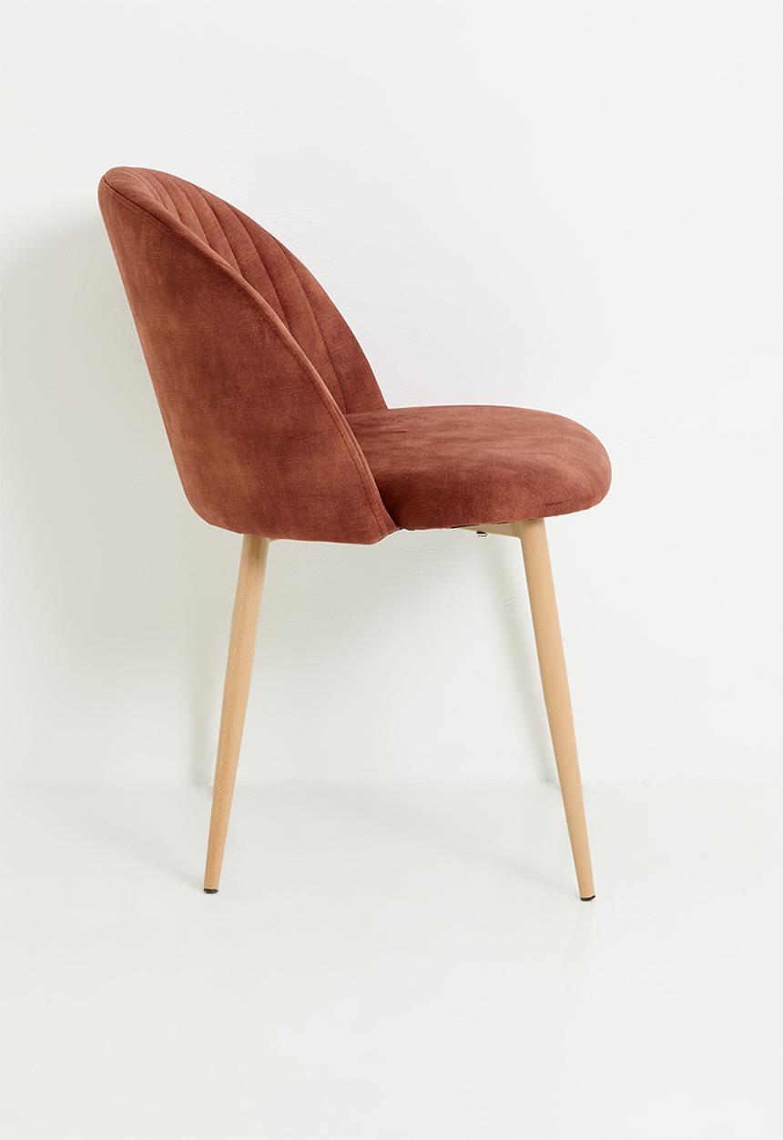 Sixth Floor - Pluto velvet dining set of 2 - rust & natural