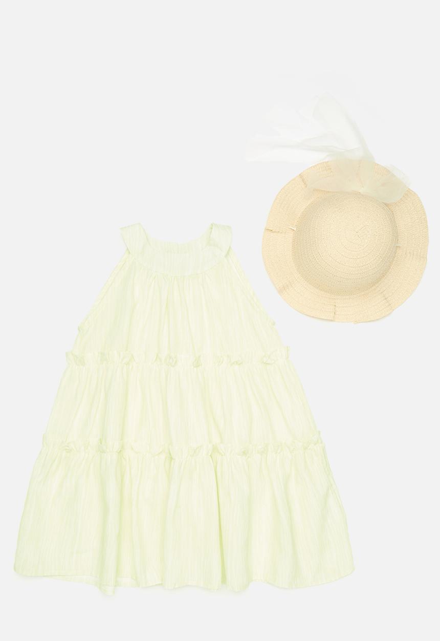 Pop Candy - Sleeveless dress & hat set - yellow
