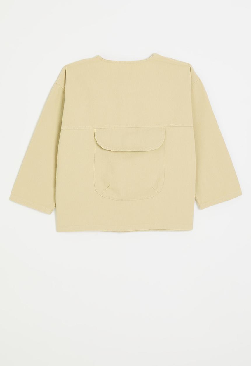 Pop Candy - Button down co-ord top - wheat brown