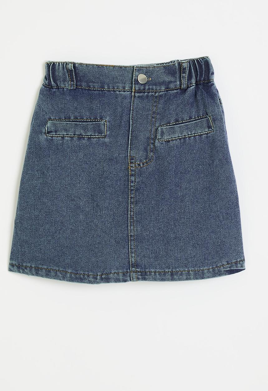 Pop Candy - Welt pocket denim skirt - dark blue