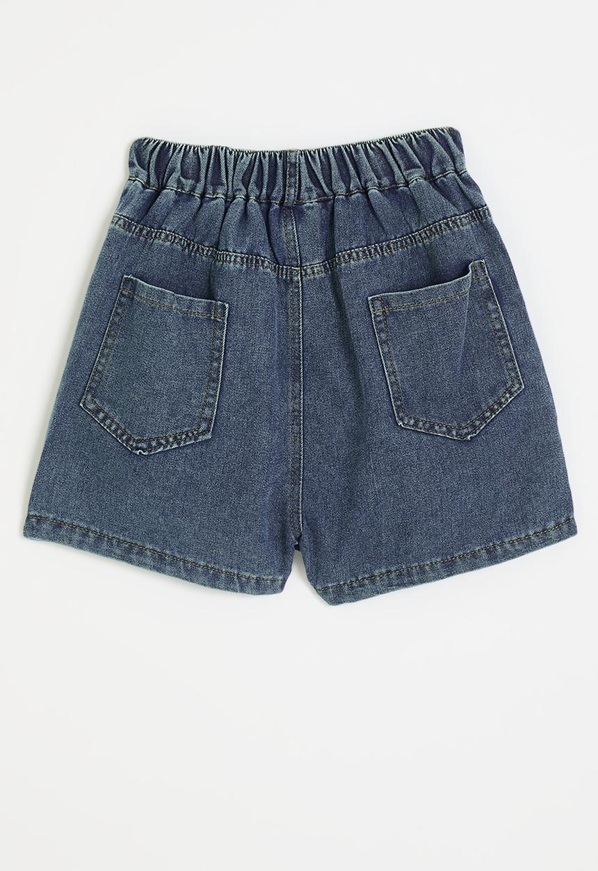 Pop Candy - Welt pocket denim skirt - dark blue