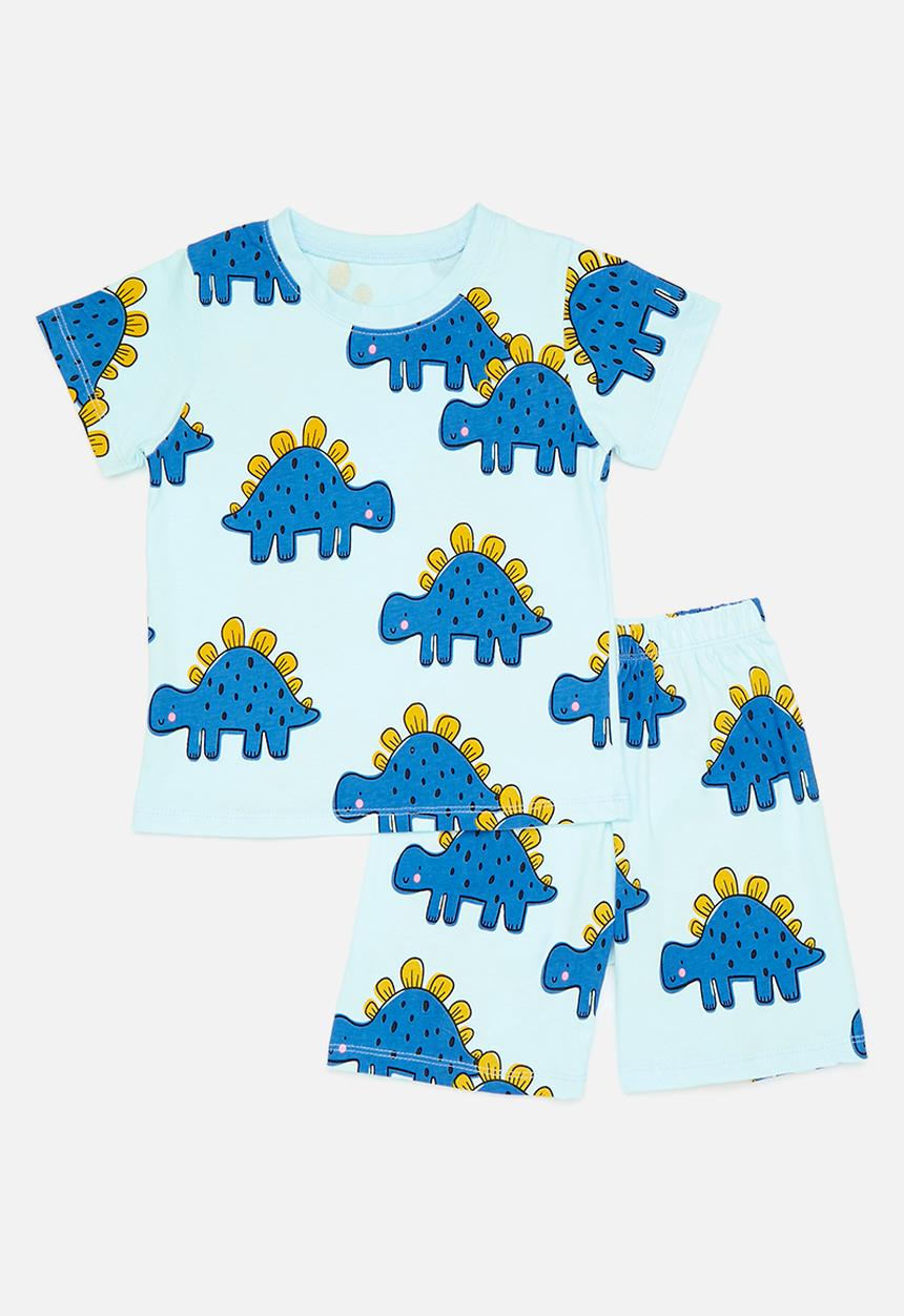 Pop Candy - Dino all-over print pj set - blue