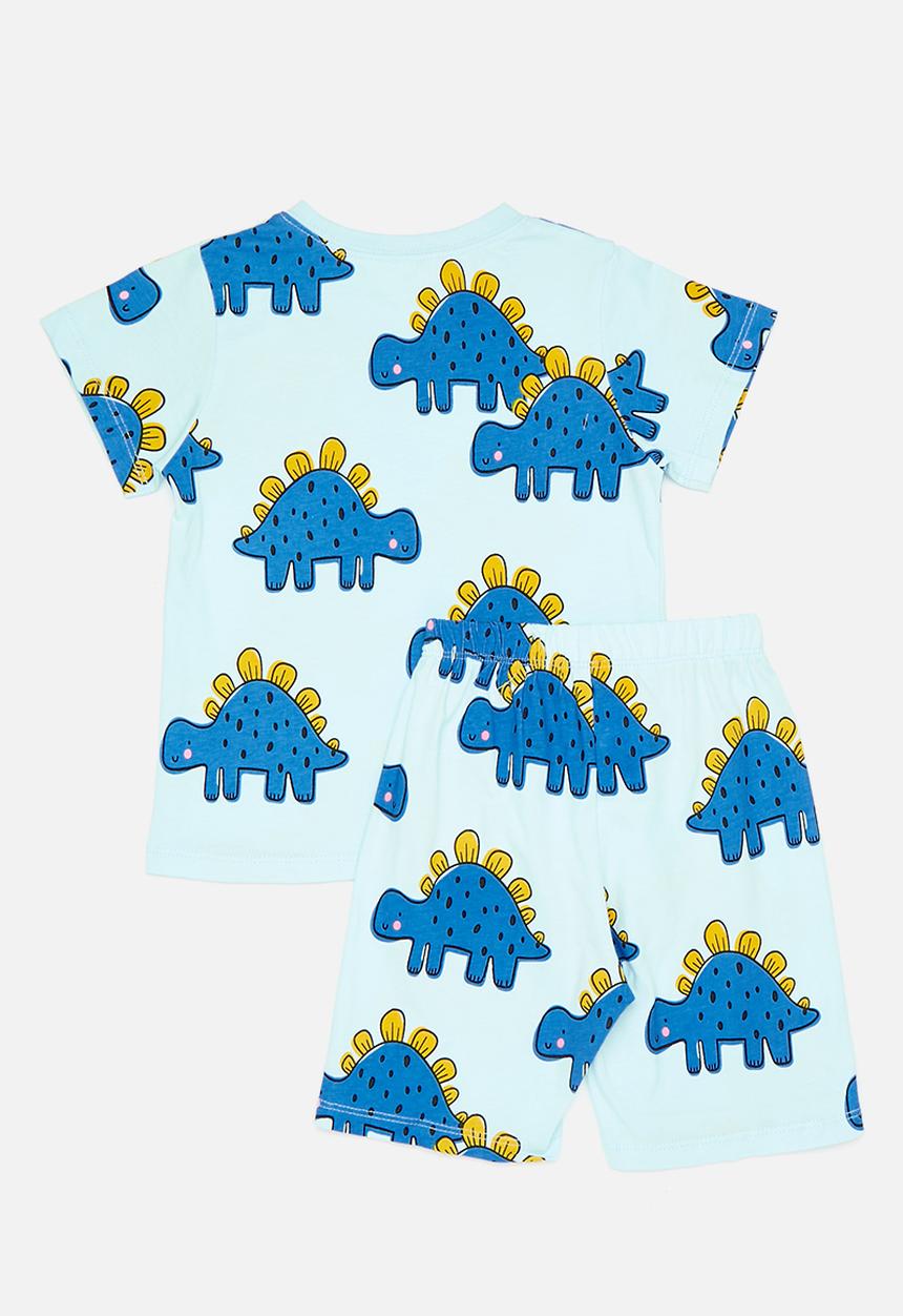 Pop Candy - Dino all-over print pj set - blue
