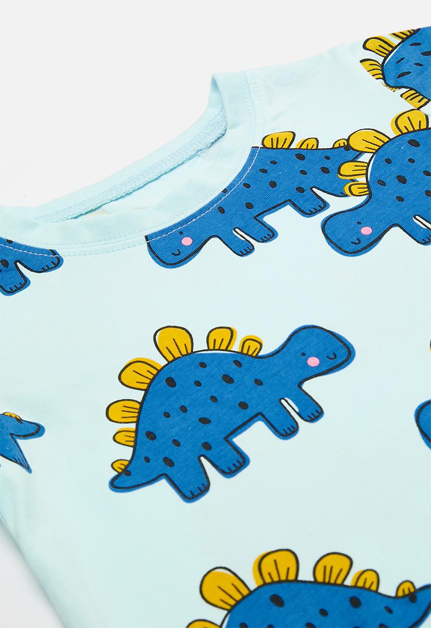 Pop Candy - Dino all-over print pj set - blue