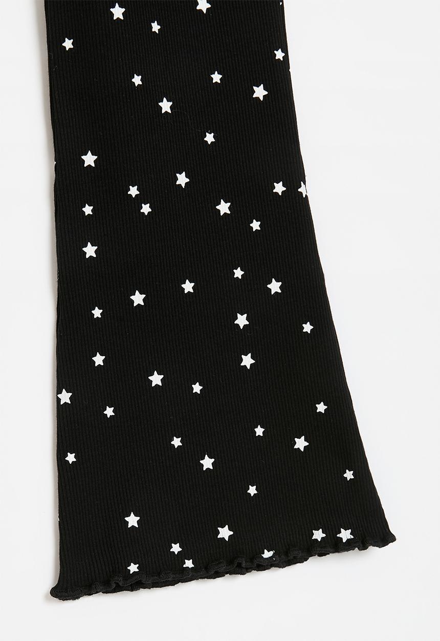 Pop Candy - Flared leggings - black stars