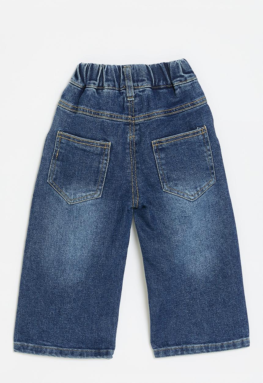 Pop Candy - Bow embroidered straight jeans - blue