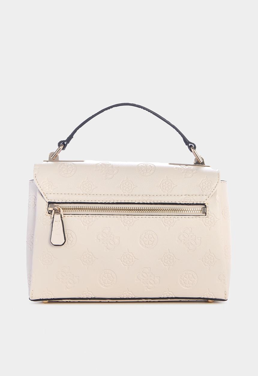 GUESS - Tisha Top Handle Flap Bag - Stone
