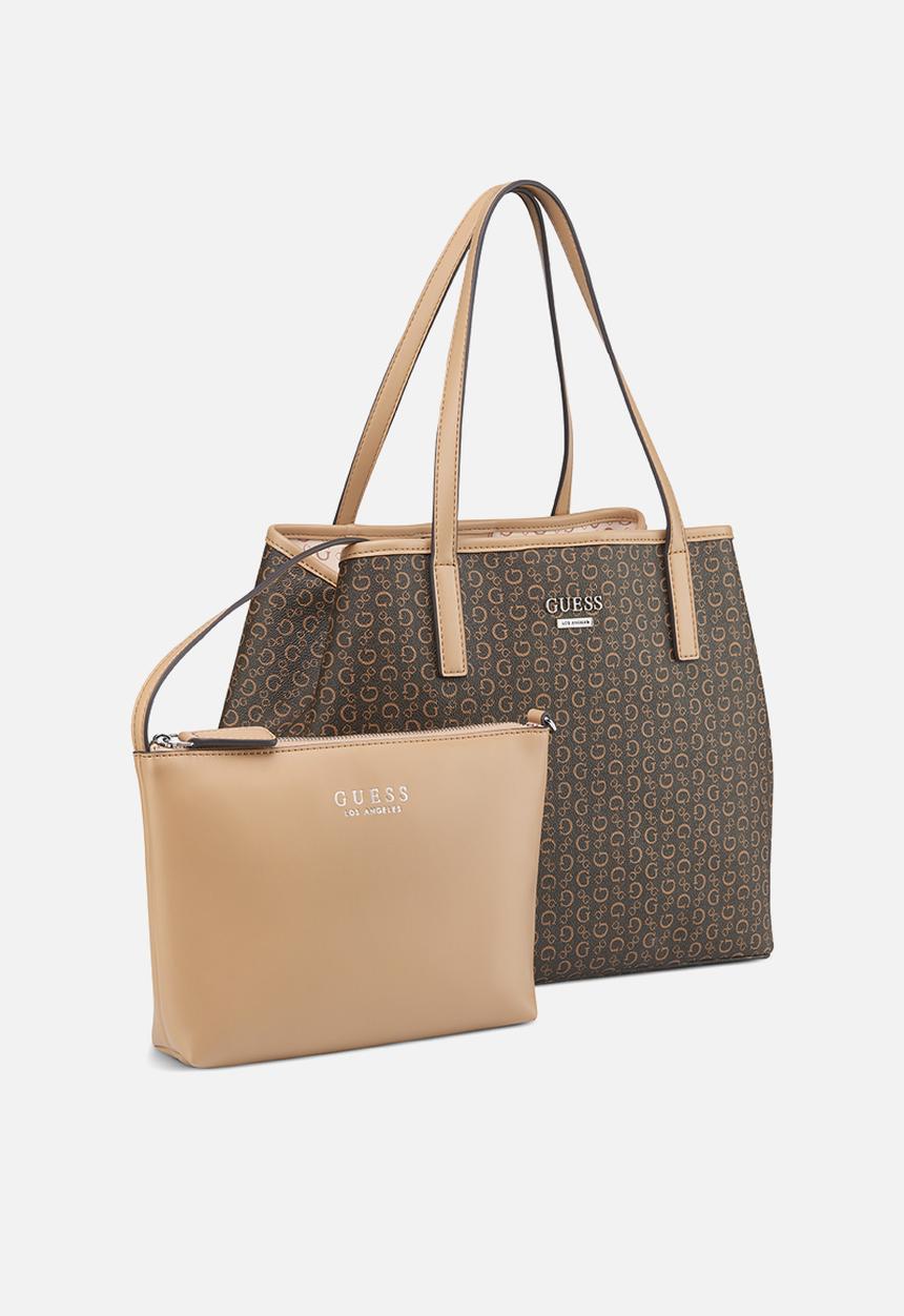 GUESS - Portini Trap Tote Bag- Brown