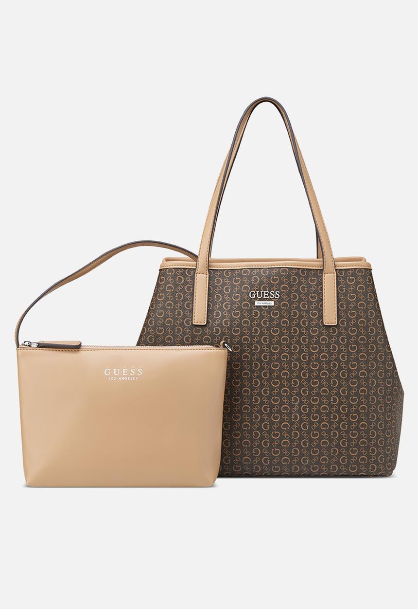 GUESS - Portini Trap Tote Bag- Brown