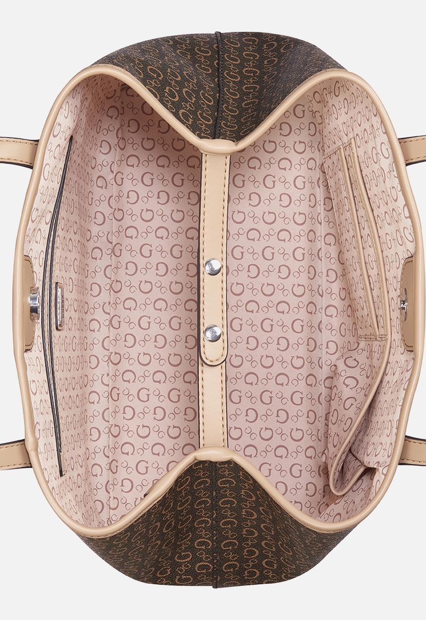 GUESS - Portini Trap Tote Bag- Brown