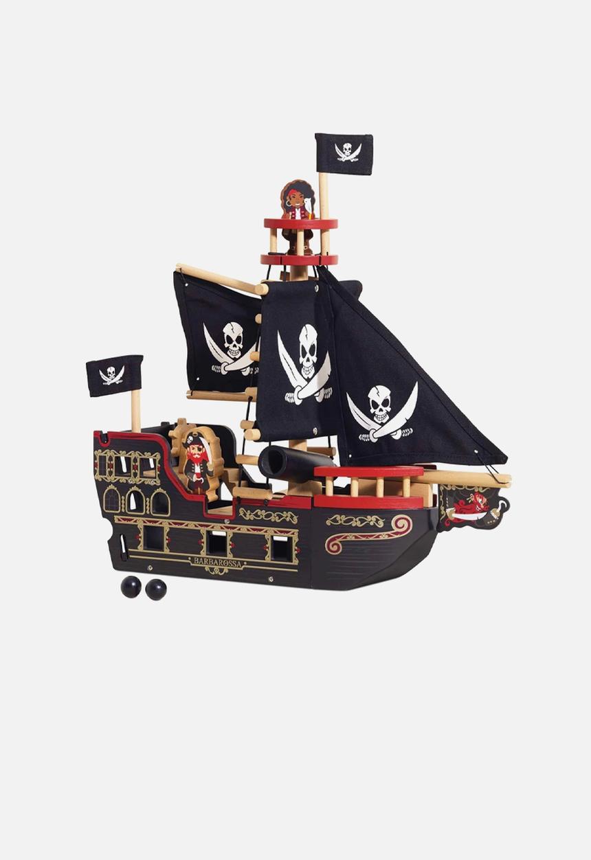 Le Toy Van - Barbarossa Wooden Pirate Ship & Characters - brown