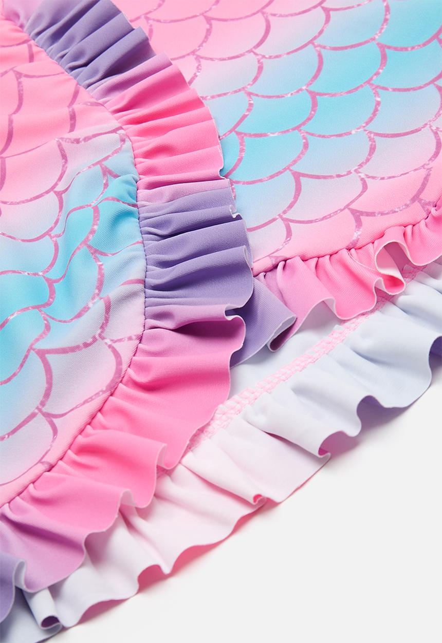 Pop Candy - Scale all-over print retro bikini with skirt - multicolour