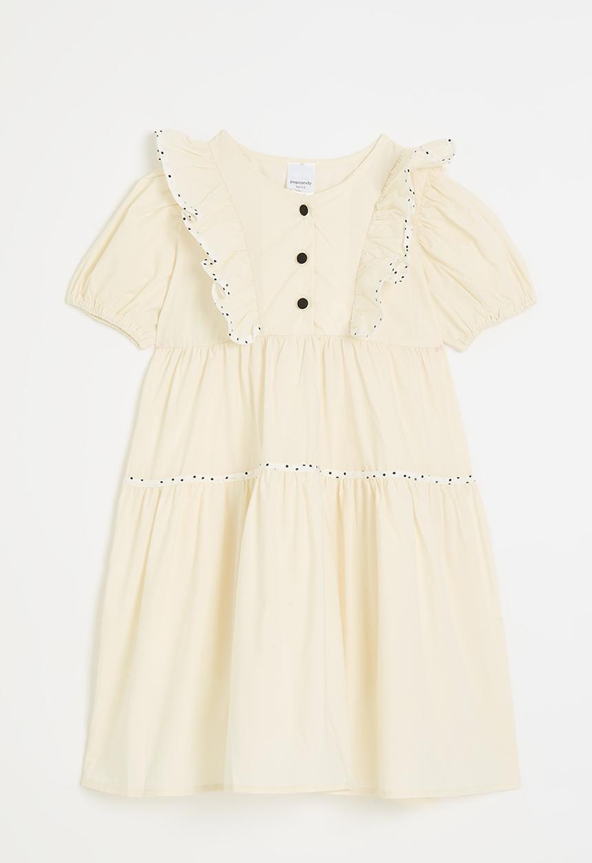 Pop Candy - Half button dresss - off white