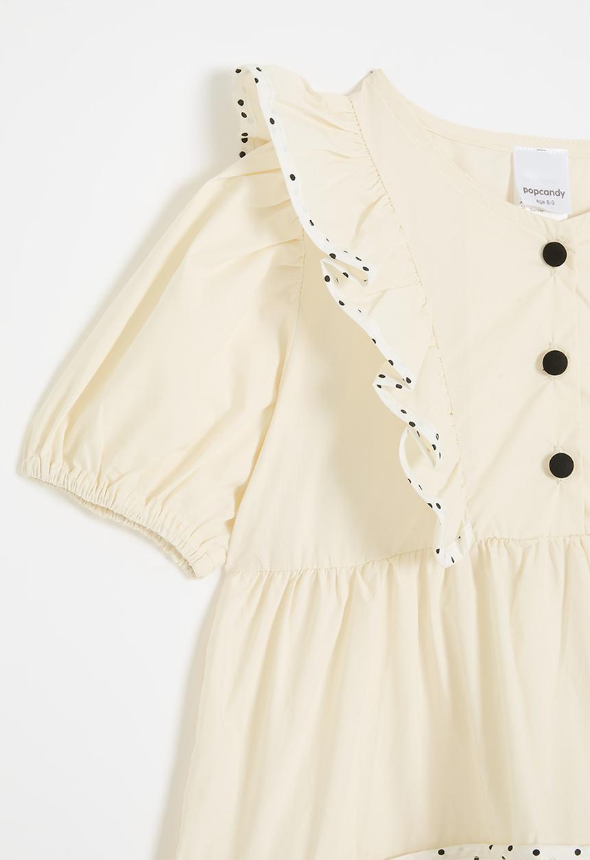Pop Candy - Half button dresss - off white
