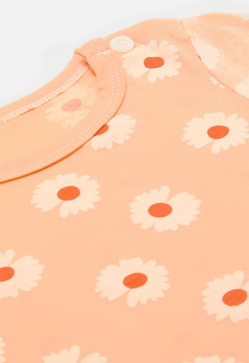 Pop Candy - Daisy all-over print pj set - peach