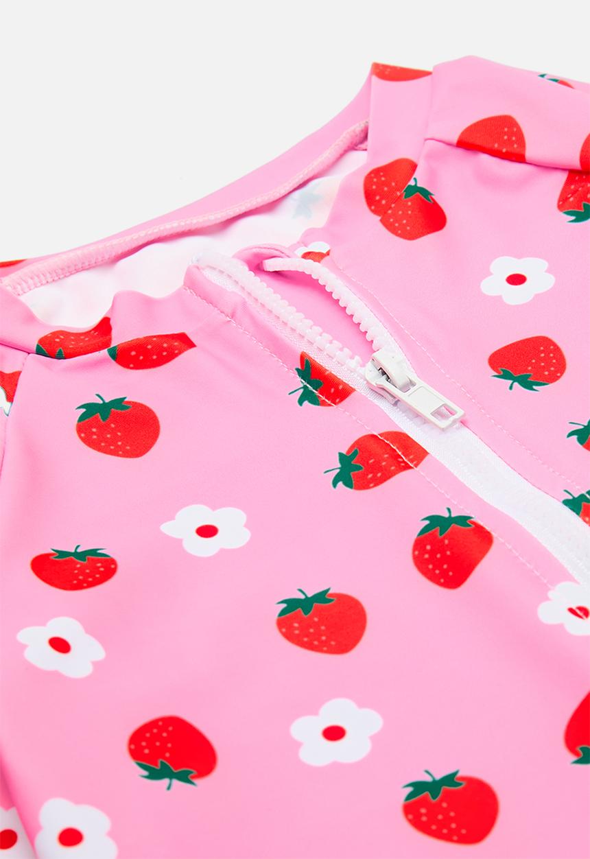 Pop Candy - Tankini with skirted bottom & rash vest - pink/aop