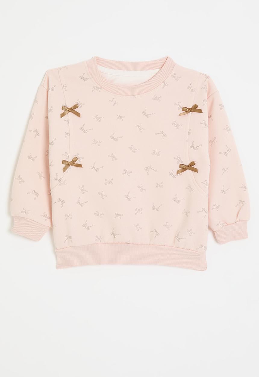 Pop Candy - Bow print sweat top - pink