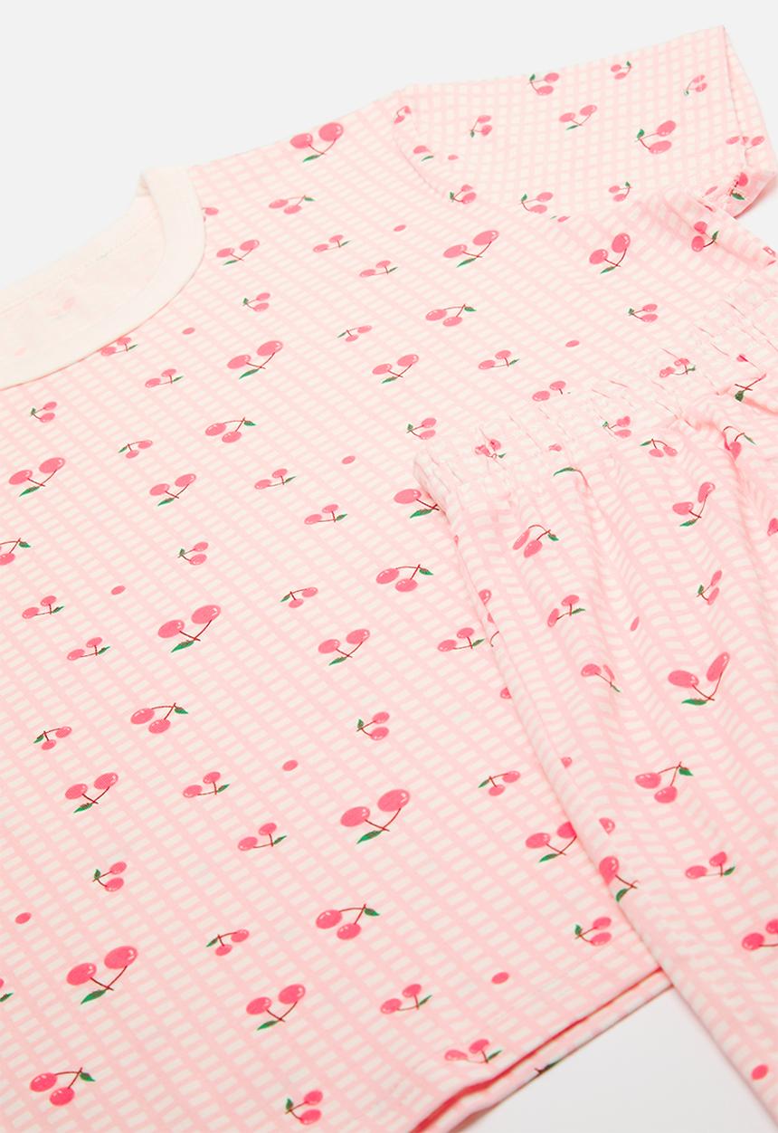 Pop Candy - Cherry all-over print pj set - pink multi