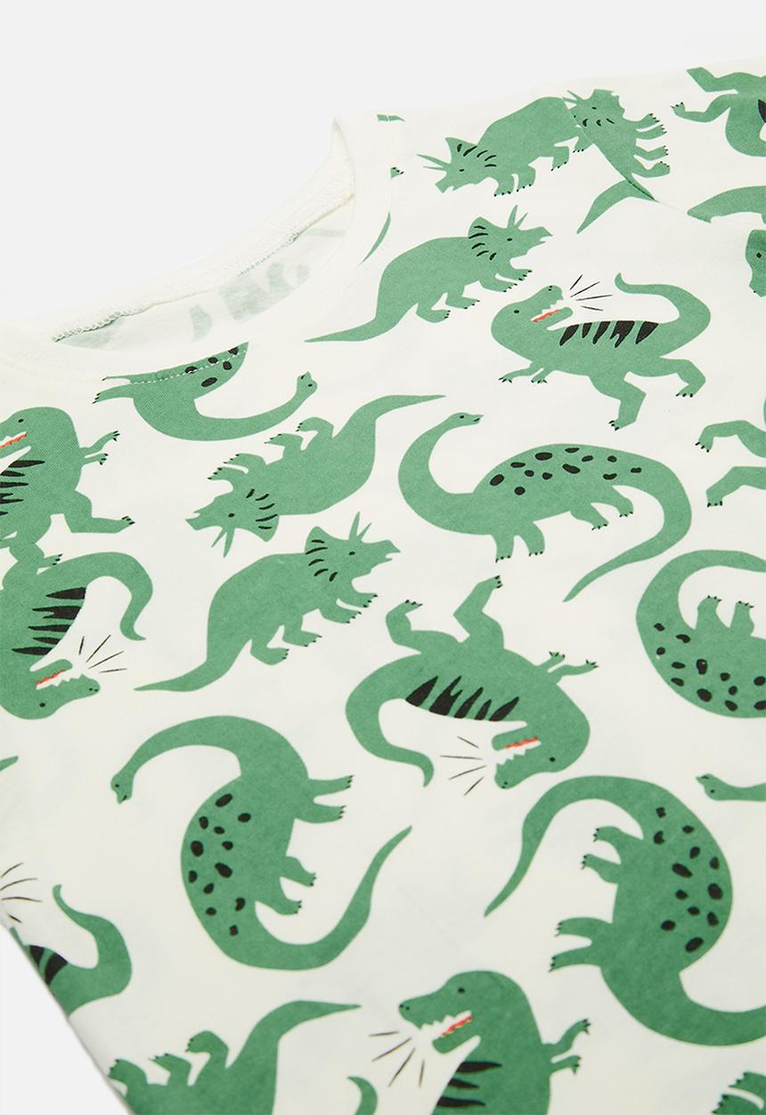 Pop Candy - Printed pj set-green & ecru