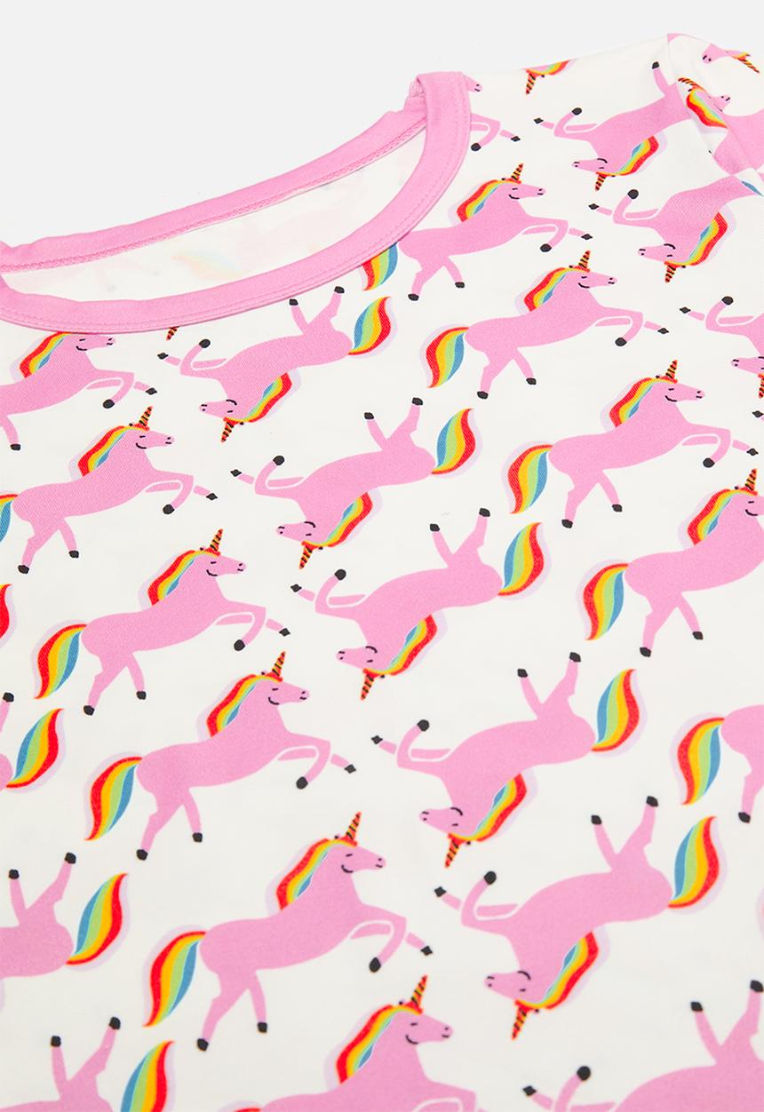 Pop Candy - Printed pj set- pink & white