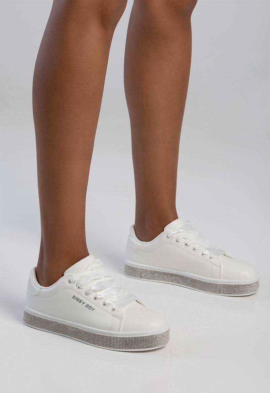 SISSY BOY - Duchess with bling sole sneaker - white