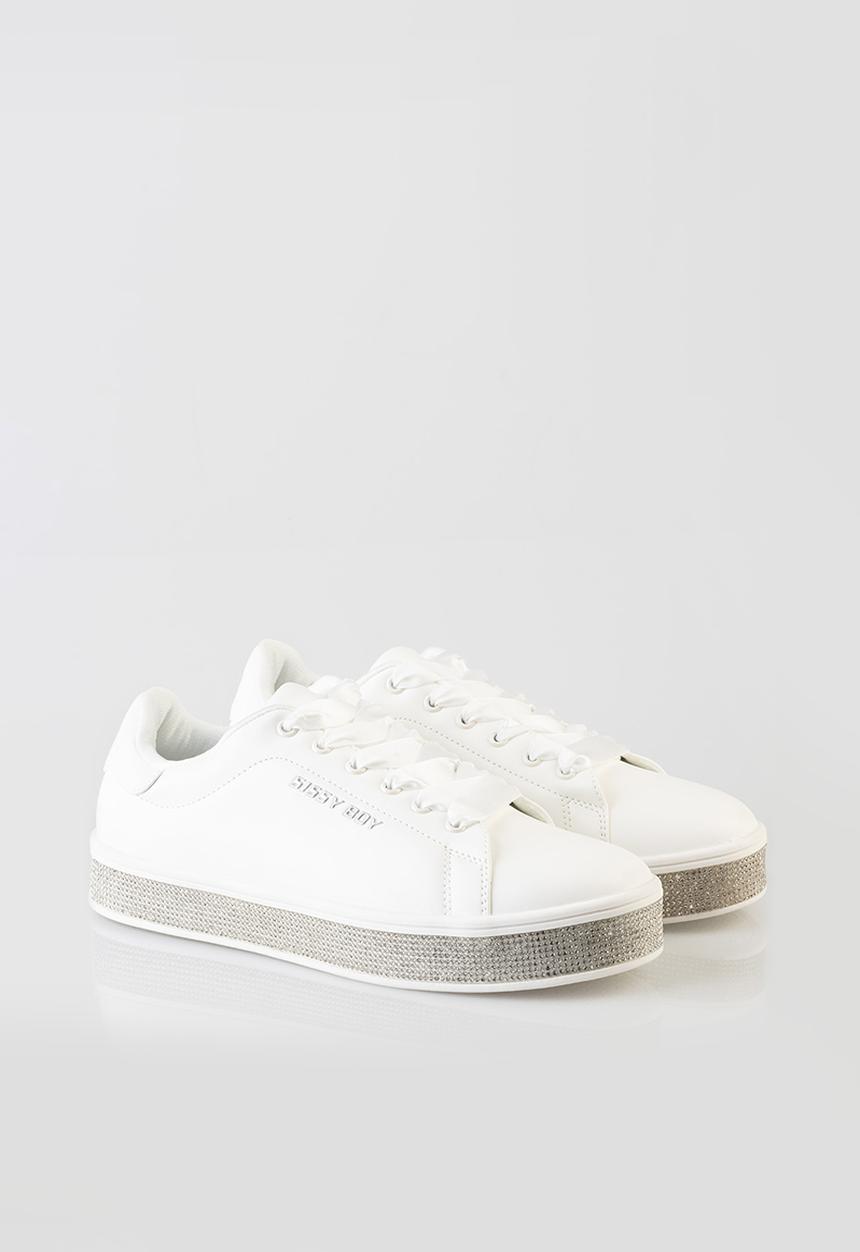 SISSY BOY - Duchess with bling sole sneaker - white
