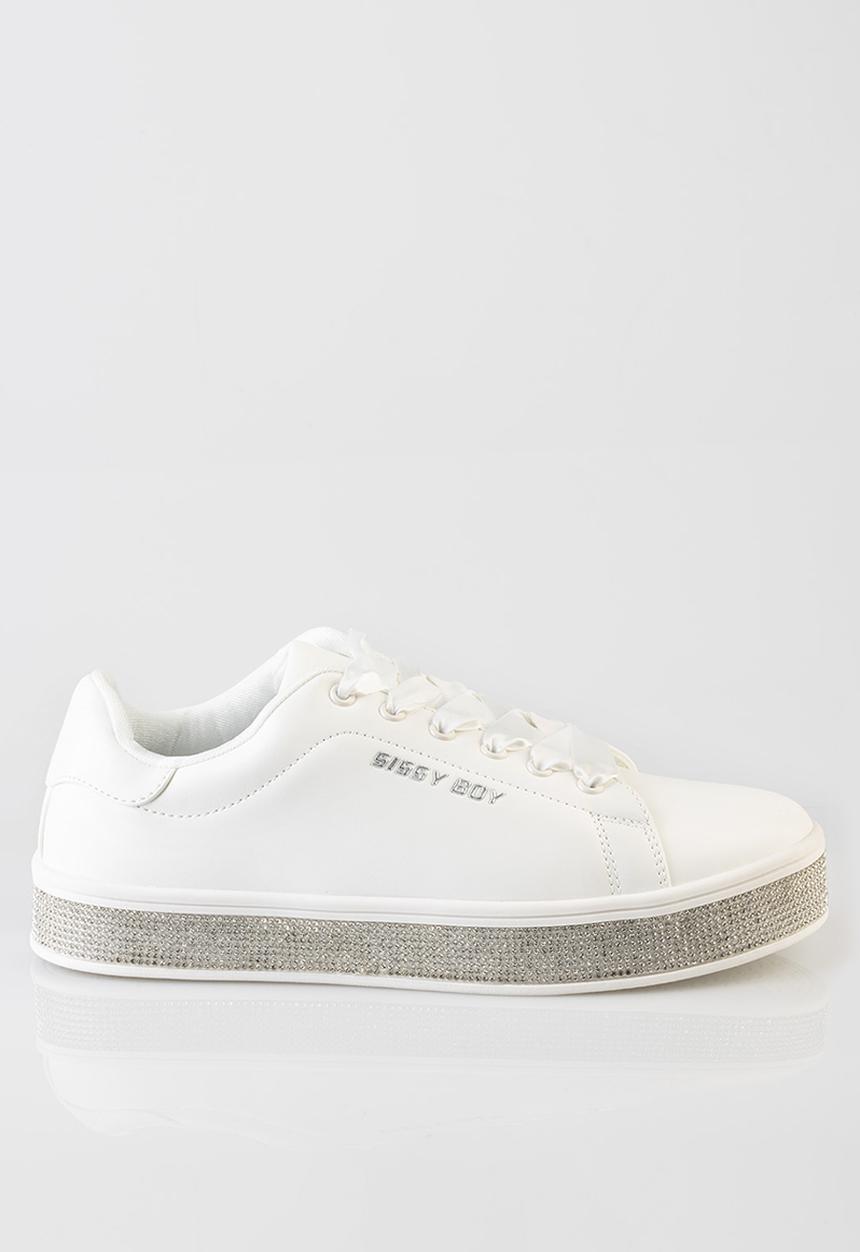 SISSY BOY - Duchess with bling sole sneaker - white