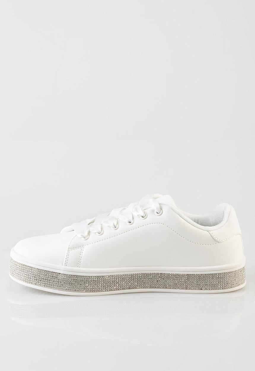 SISSY BOY - Duchess with bling sole sneaker - white