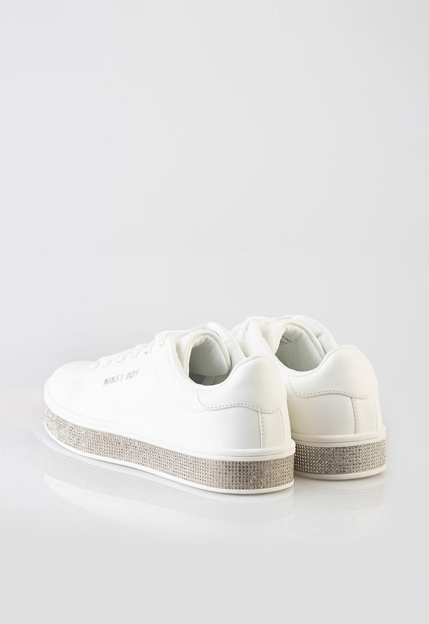 SISSY BOY - Duchess with bling sole sneaker - white
