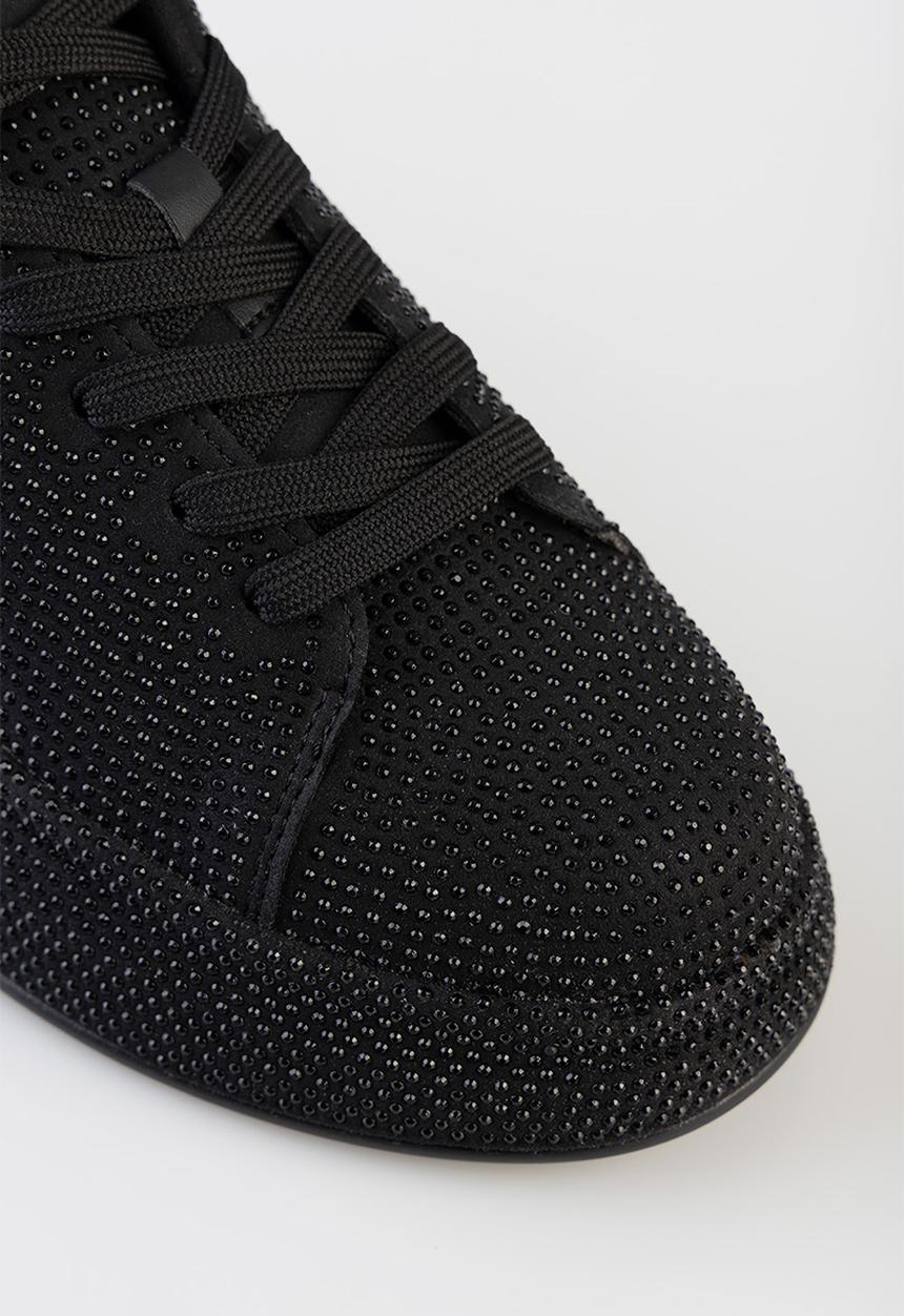 SISSY BOY - Emblazon all over diamante sneaker - black